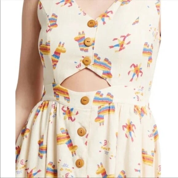 Modcloth Cutout Piñata Print Dress - Picture 3 of 8